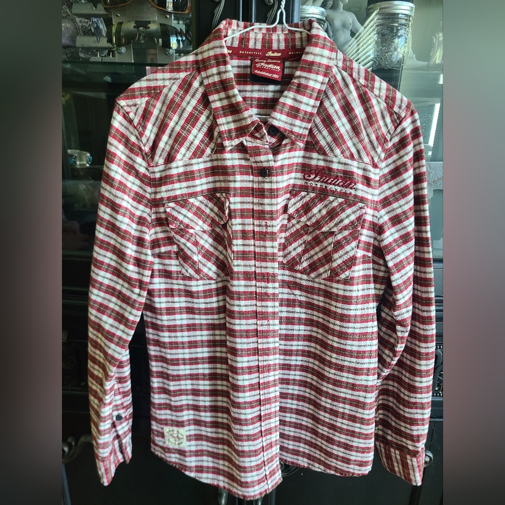 Indian Motorcycle Women's Plaid Flannel Shirt - M